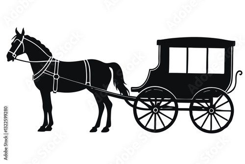 Horse carriage silhouette