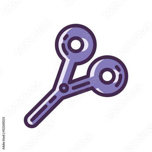 Playful Purple Scissors Ready To Snip And Create Whimsical Art With A Hand-drawn, Cartoonish Style