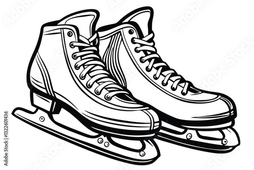 Ice skating icon in different style vector illustration