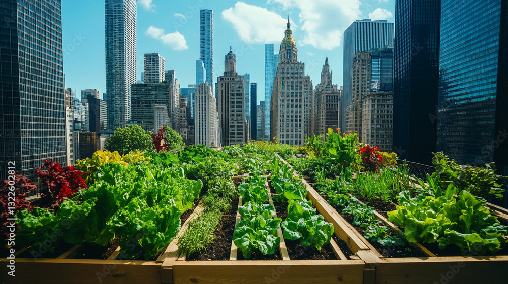 Fototapeta premium Urban gardening with raised beds