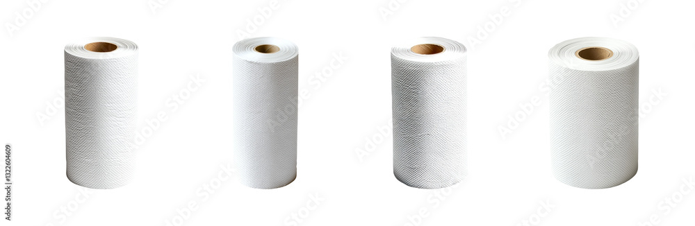 Variety of White Paper Rolls on a Black Background for Stock Images Variety of White Paper Rolls on a Black Background for Stock Images