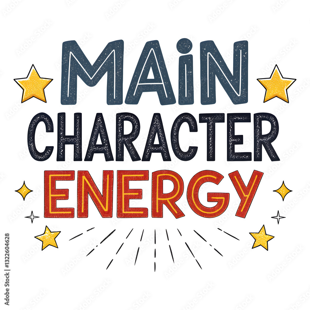main character energy typography poster on white main character energy typography poster on white