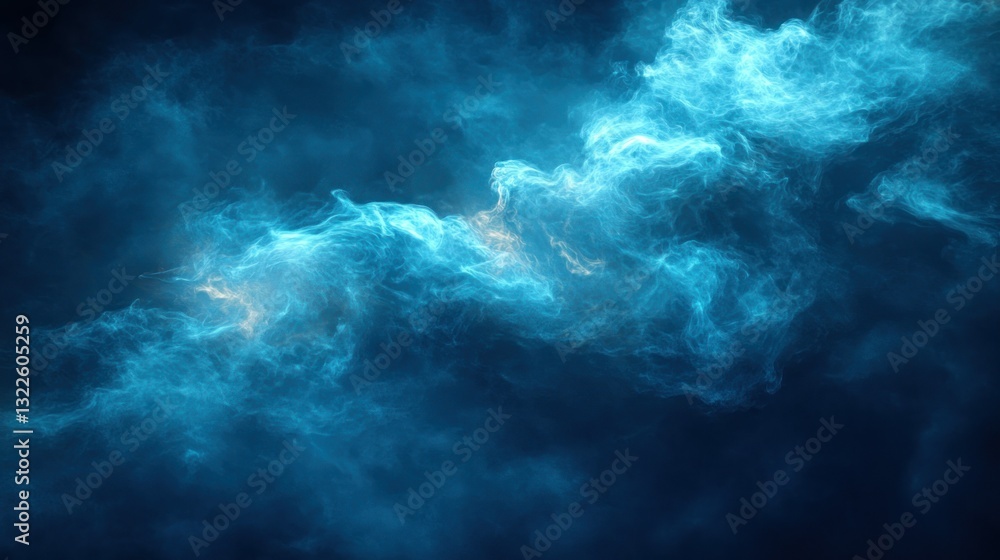 Fototapeta premium Azure Nebula Storm in Deep Space