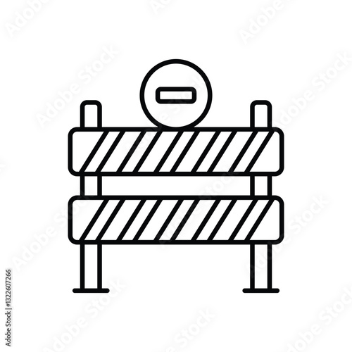 Road Block Vector icon