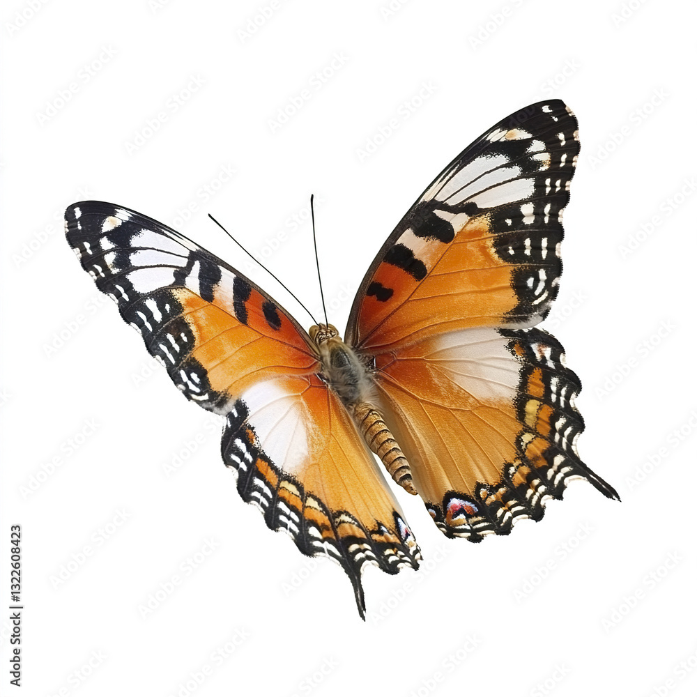 Obraz premium beautiful butterfly with orange and black wings isolated on white