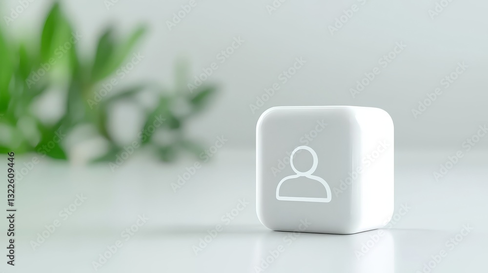 White cube with subtle logo, minimalist design in modern branding White cube with subtle logo, minimalist design in modern branding
