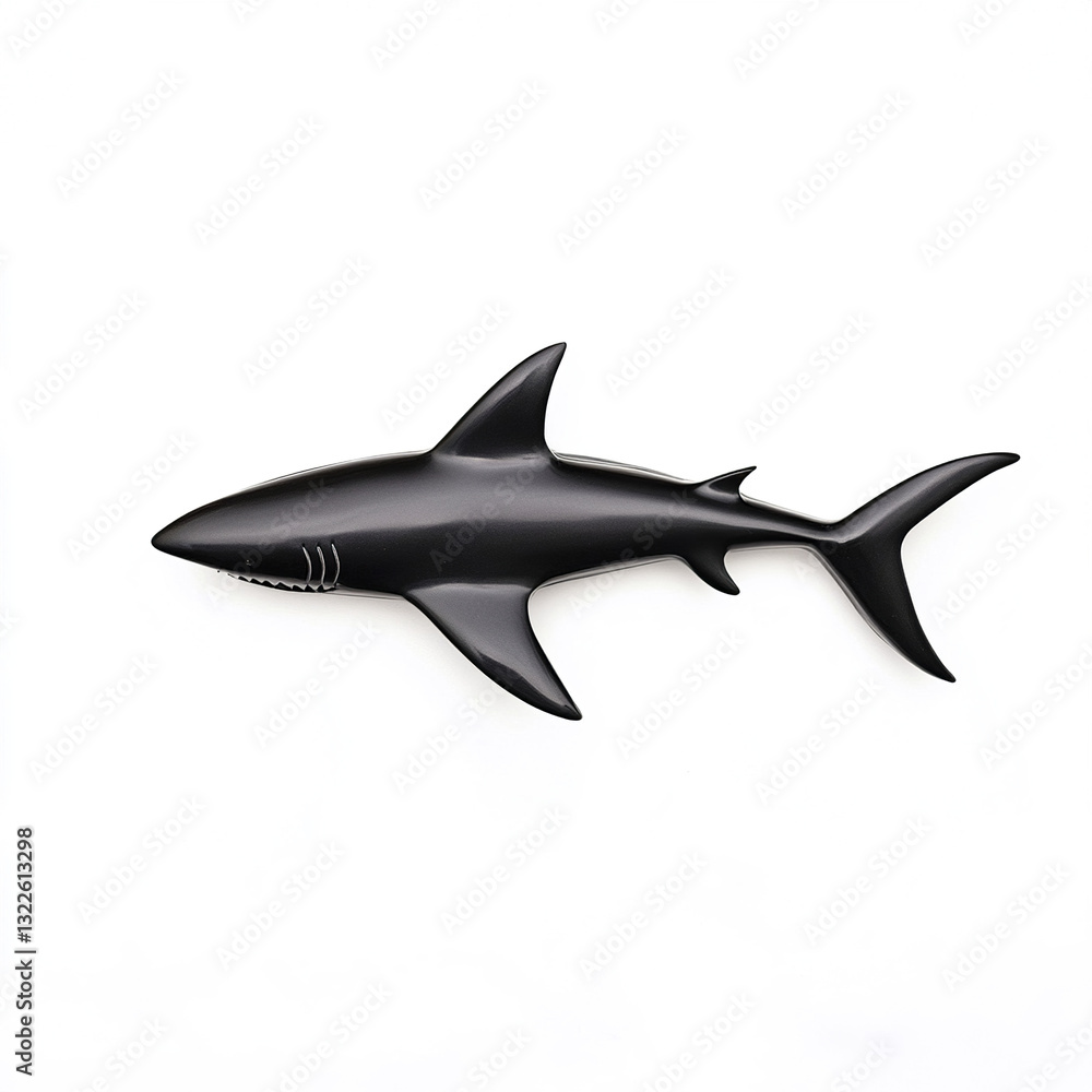 Fototapeta premium sleek black shark icon on white background