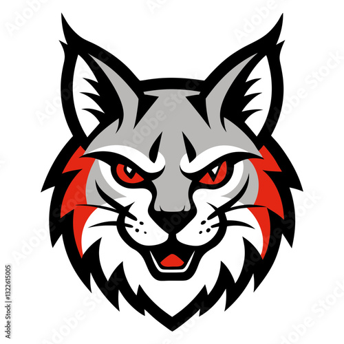 Bobcat head mascot logo design vector