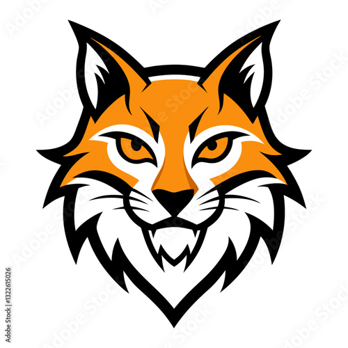 Bobcat head mascot logo design vector