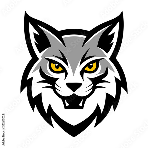 Bobcat head mascot logo design vector