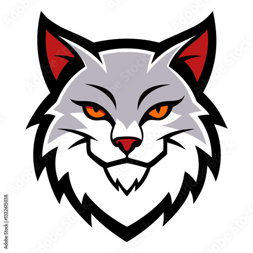 Bobcat head mascot logo design vector