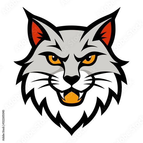 Bobcat head mascot logo design vector