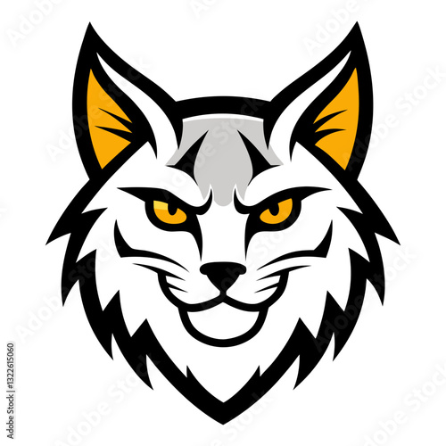Bobcat head mascot logo design vector