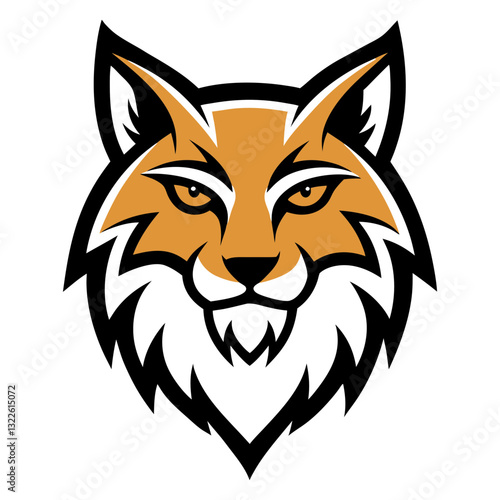 Bobcat head mascot logo design vector
