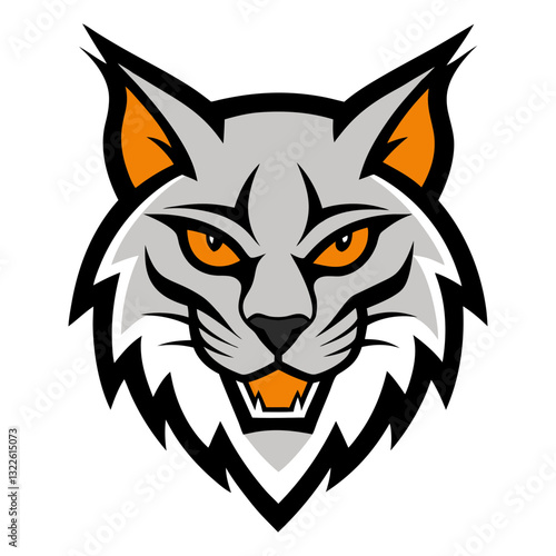 Bobcat head mascot logo design vector
