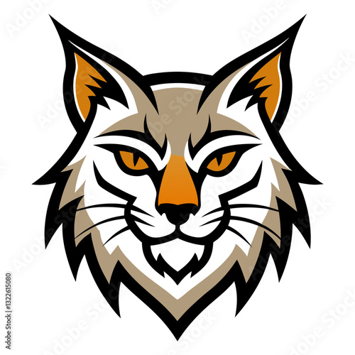 Bobcat head mascot logo design vector