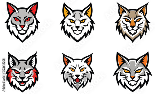 Bobcat head mascot logo design vector