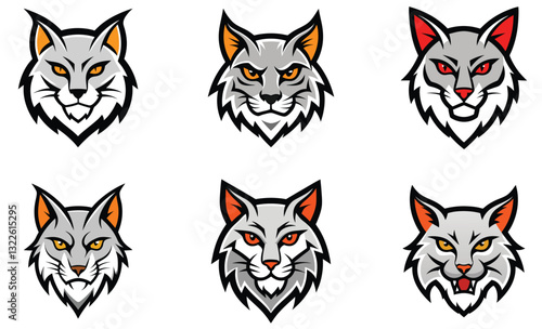 Bobcat head mascot logo design vector