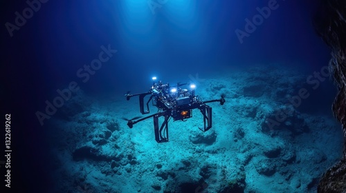 Wallpaper Mural Autonomous underwater vehicle exploring the mysterious depths of ocean research laboratory Torontodigital.ca