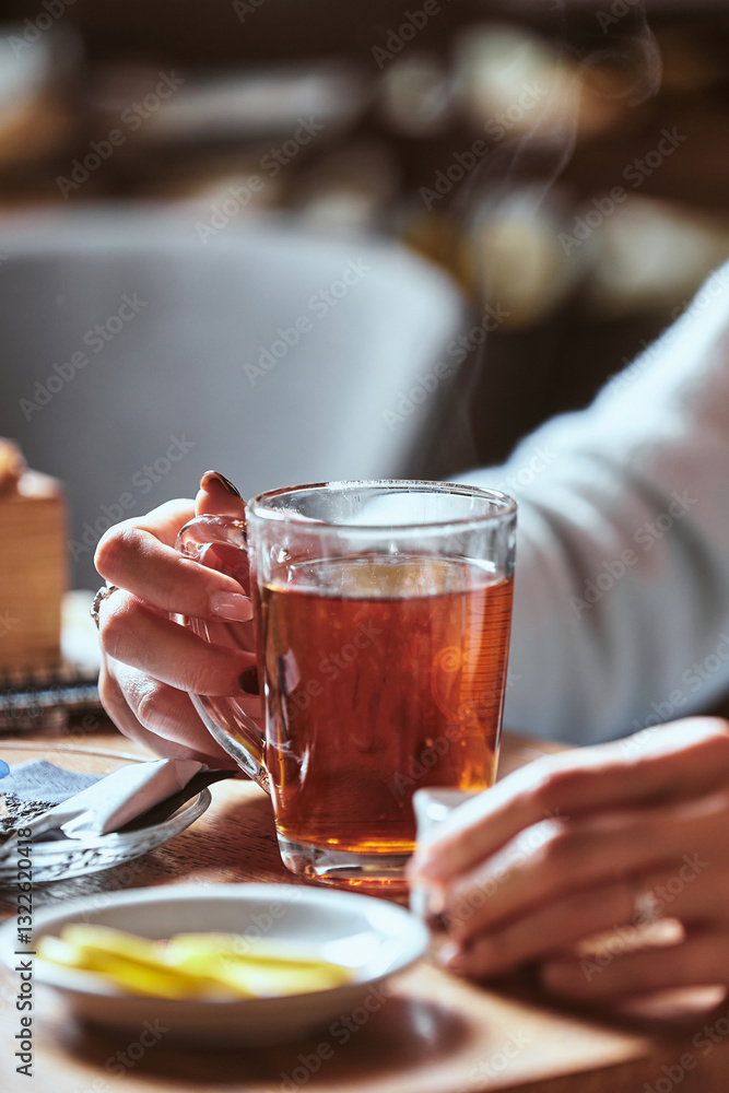 Warm Tea In A Cup. Warm Tea In A Cup.