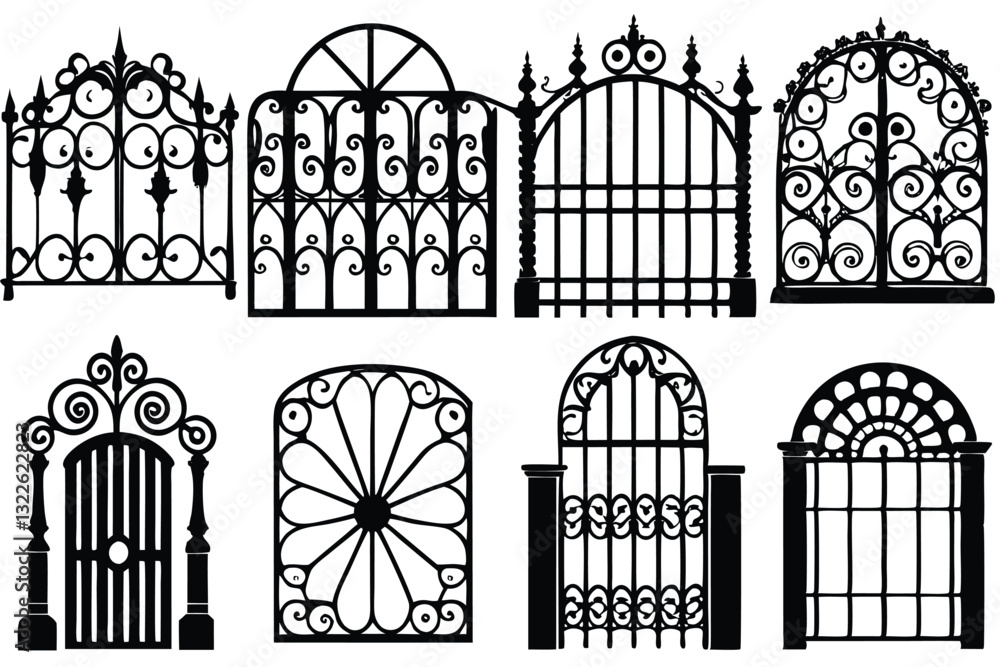 wrought iron gate vector illustration wrought iron gate vector illustration
