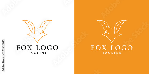 fox logo line art icon vector illustration