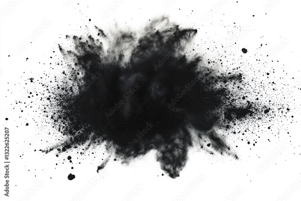 Dark powder explosion on white background (1) Dark powder explosion on white background (1)