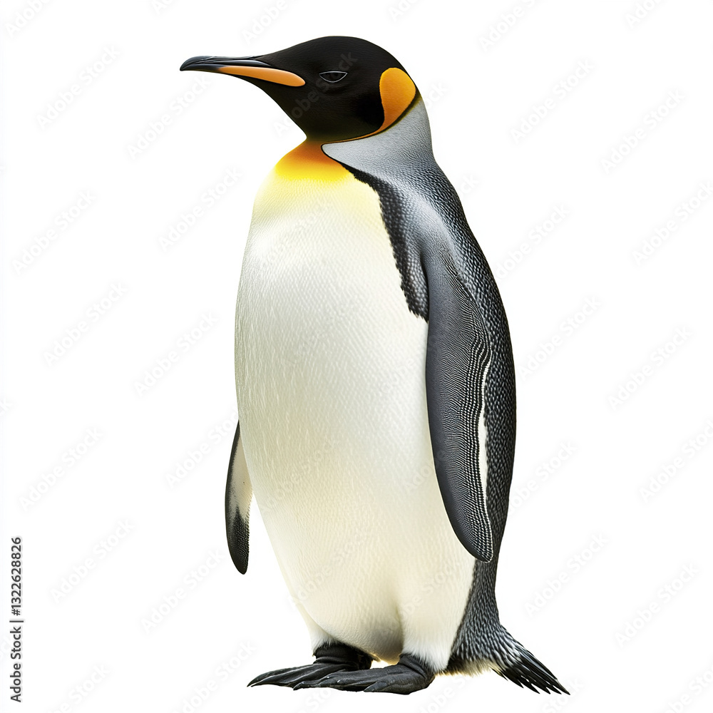 Fototapeta premium penguin stands isolated on white background