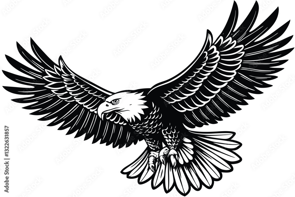 Fototapeta premium Eagle silhouette vector