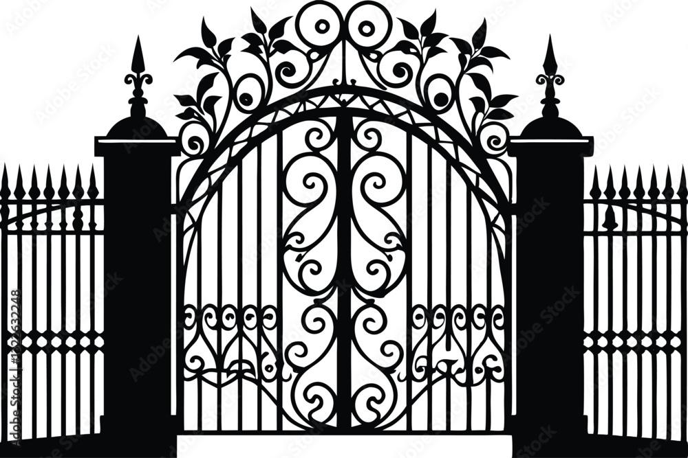 iron gates silhouette iron gates silhouette
