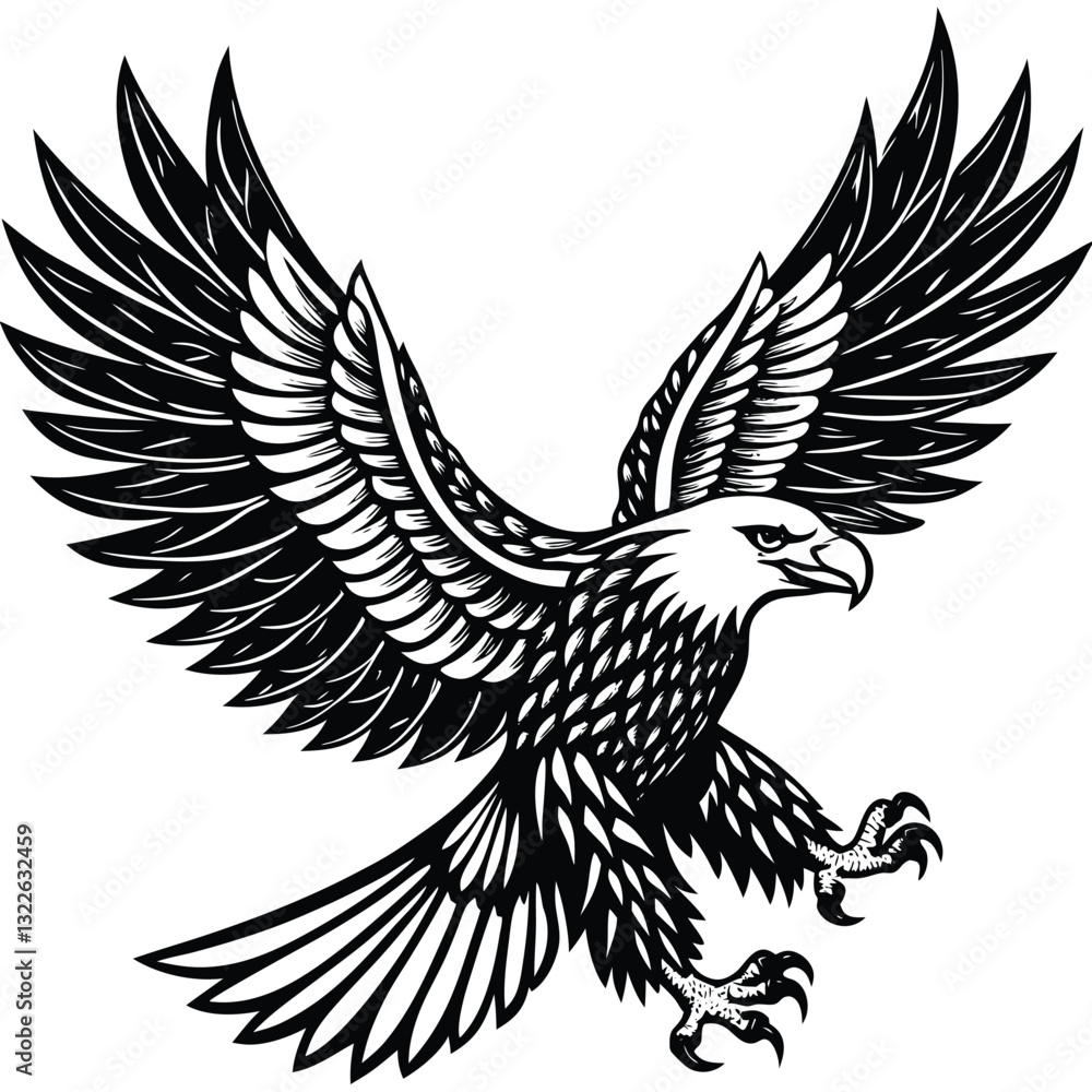 Fototapeta premium Eagle silhouette Vector Art Illustration