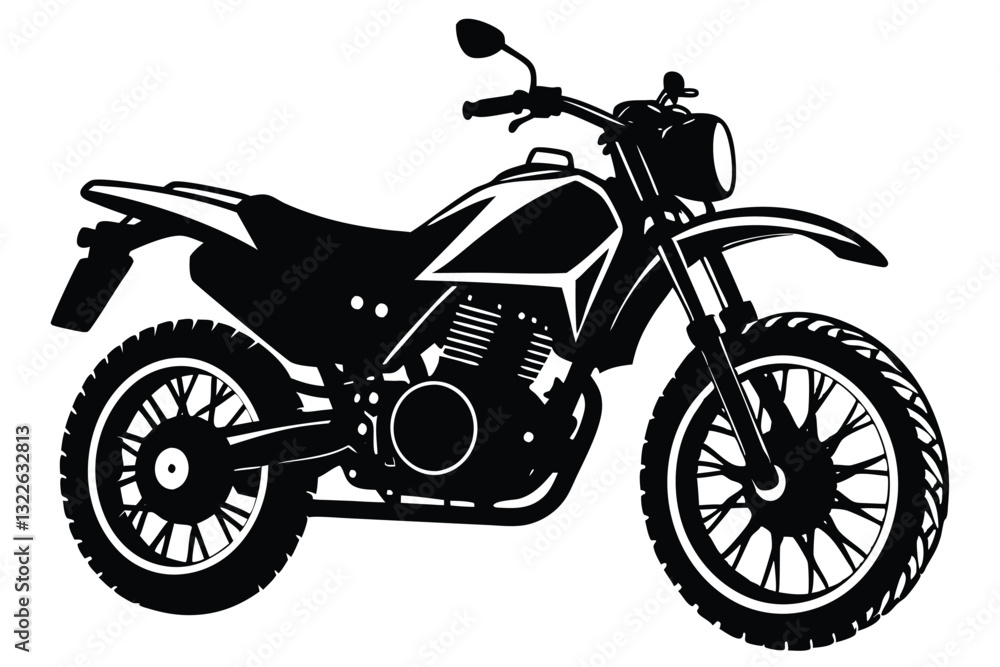 Obraz premium A black and white drawing of a dirt bike