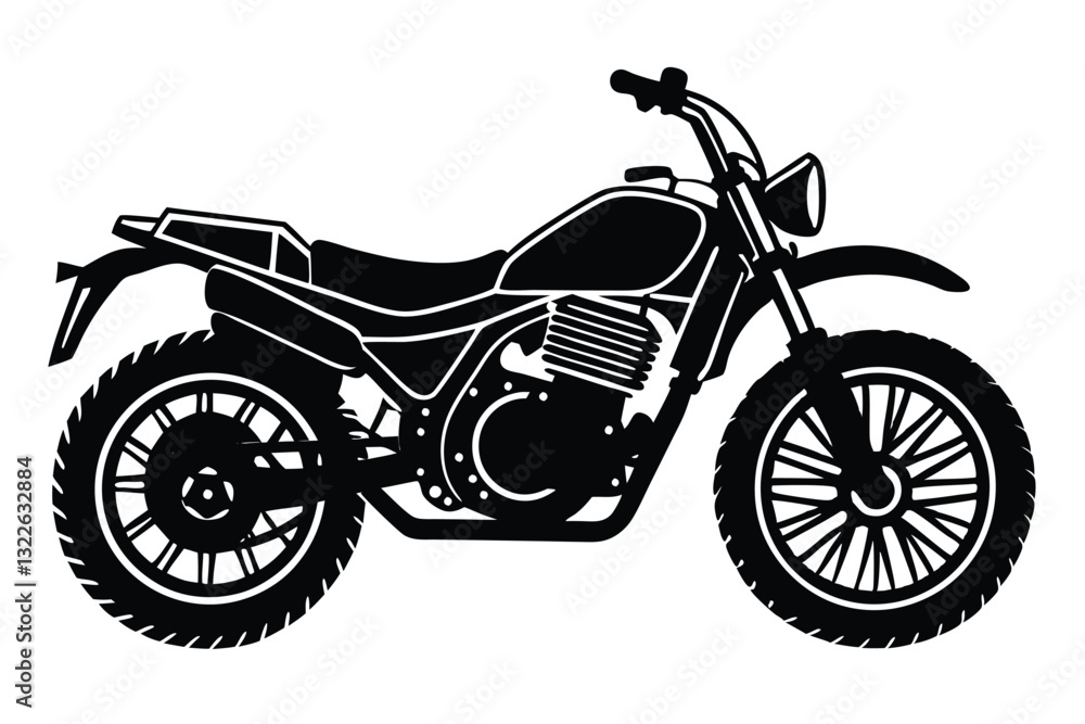 Naklejka premium A black and white drawing of a dirt bike