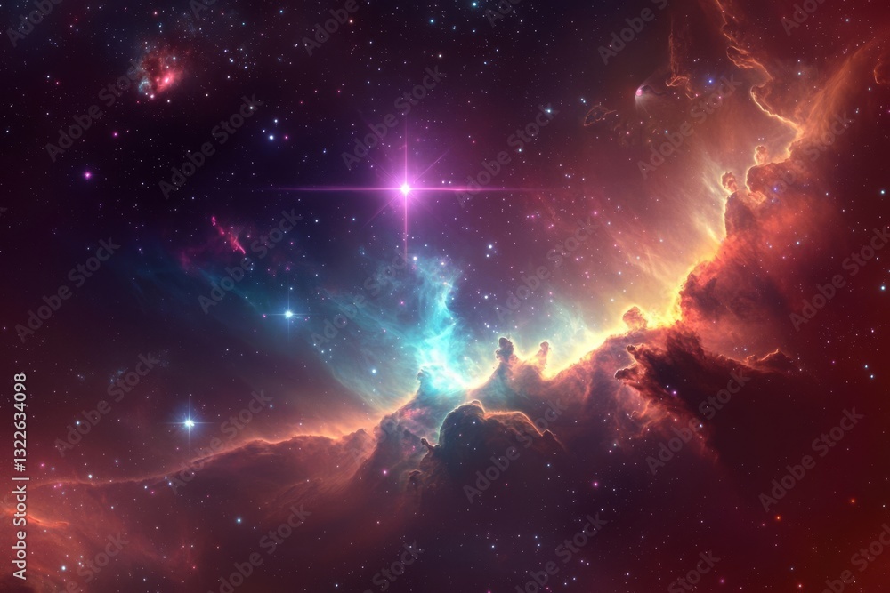 Fototapeta premium A breathtaking nebula surrounded by twinkling stars.