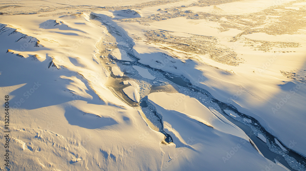 Fototapeta premium Aerial view of Snow Hill Island endless ice and snow landscape