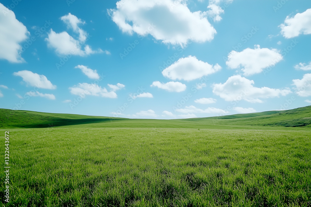 Fototapeta premium A Wide, Expansive Green Lawn Under Natural Lighting