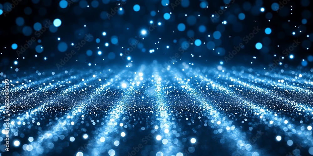 Radiant particle field with shimmering blue and dark background Radiant particle field with shimmering blue and dark background