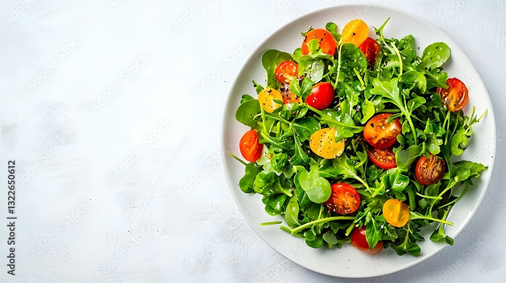 Watercress salad on white background Watercress salad on white background