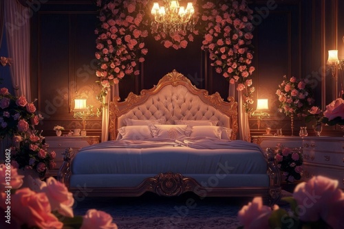 Elegant interior design elements enhance the hotel bedroom ambience.