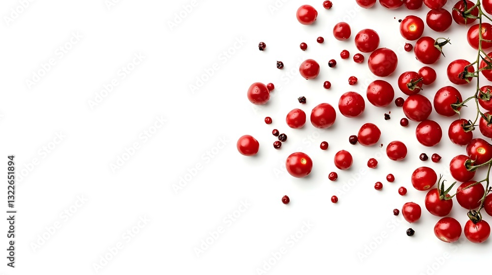 Red ripe cherry tomatoes isolated on white Red ripe cherry tomatoes isolated on white