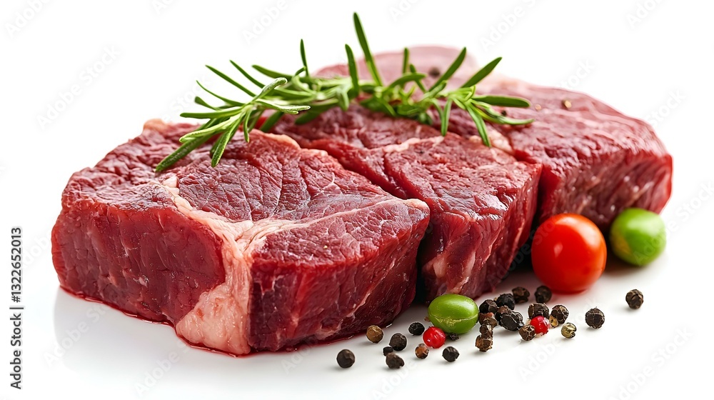 Raw beef on white background Raw beef on white background