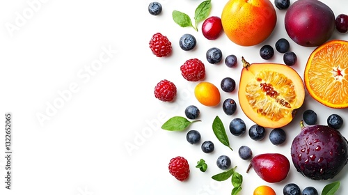 Fototapeta Naklejka Na Ścianę i Meble -  Stone fruits on white background