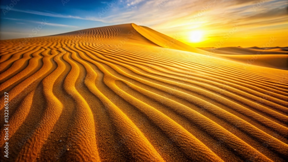 Naklejka premium Stunning High-Resolution Sand Dune Texture Background with Copy Space - Natural Patterns