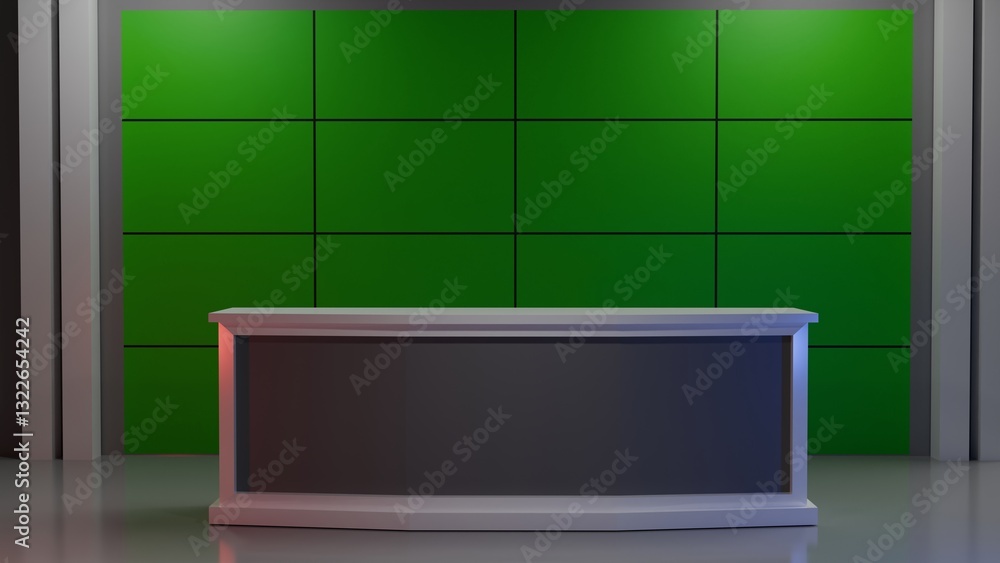 3D Virtual TV Studio News, Backdrop For TV Shows .TV On Wall.3D Virtual News Studio Background,3d illustration 3D Virtual TV Studio News, Backdrop For TV Shows .TV On Wall.3D Virtual News Studio Background,3d illustration