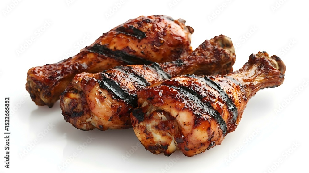 Barbecue-grilled chicken drumsticks expertly Barbecue-grilled chicken drumsticks expertly