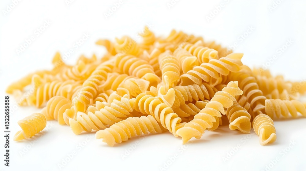 Pile of organic gluten free fusilli pasta
