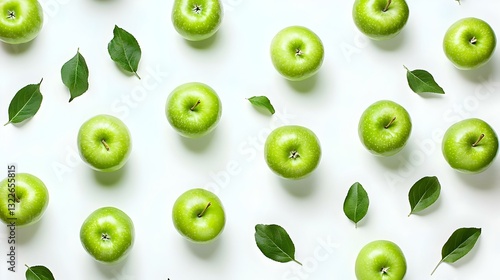Wallpaper Mural Beautifully arranged fresh healthy green apples Torontodigital.ca