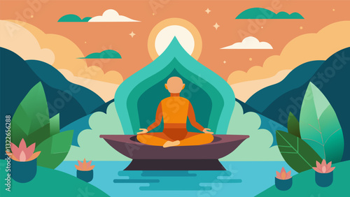 Step into a serene sanctuary designed to promote inner peace and holistic rejuvenation.. Vector illustration