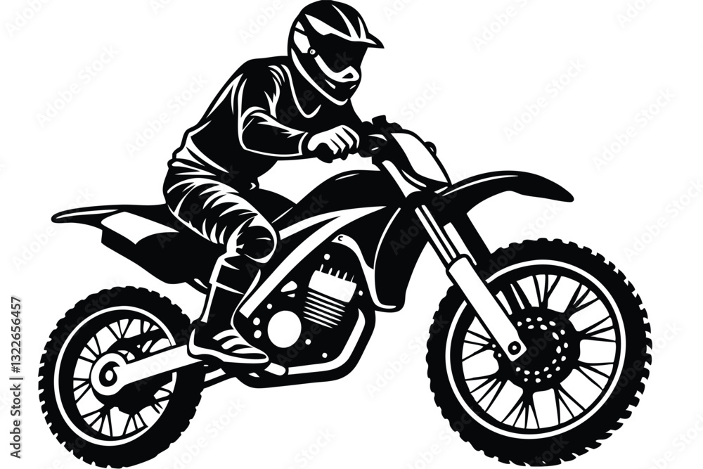 Adventure motorbike silhouette illustration black and white style isolated Adventure motorbike silhouette illustration black and white style isolated