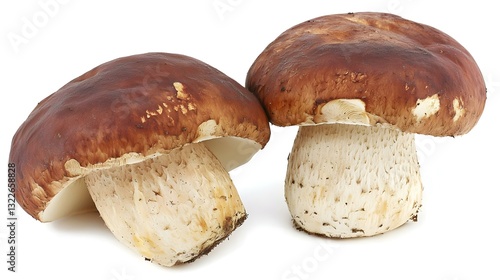 Boletus edulis king bolete isolated on white